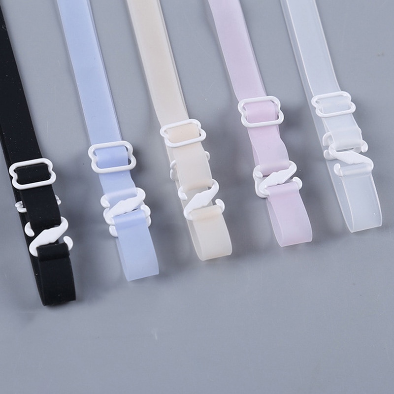 Vrouwen 1cm brede snoepkleurige siliconen bh-bandjes, onzichtbare bh-verlengband, verstelbare bh-haakverlengers, accessoires