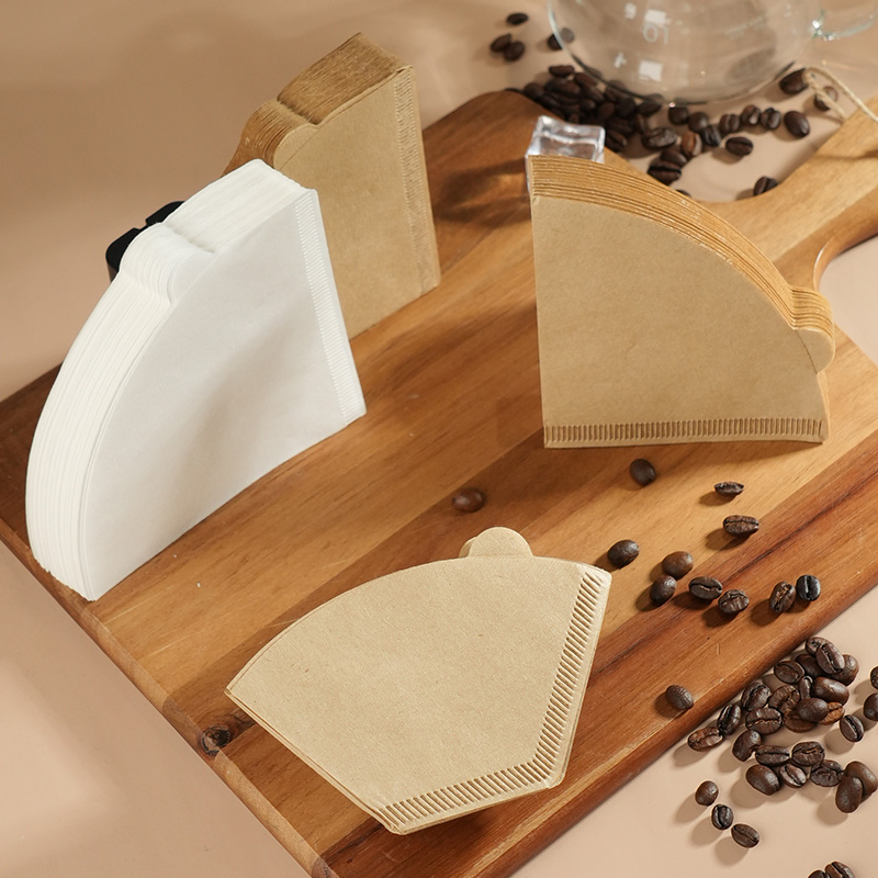 100 Stuks Wegwerp Papier Koffie Filter 1-4 Kopjes Houtpulp Drip Papier Kegel Koffie Zeef Zak Giet over Huishoudelijke Accessoires