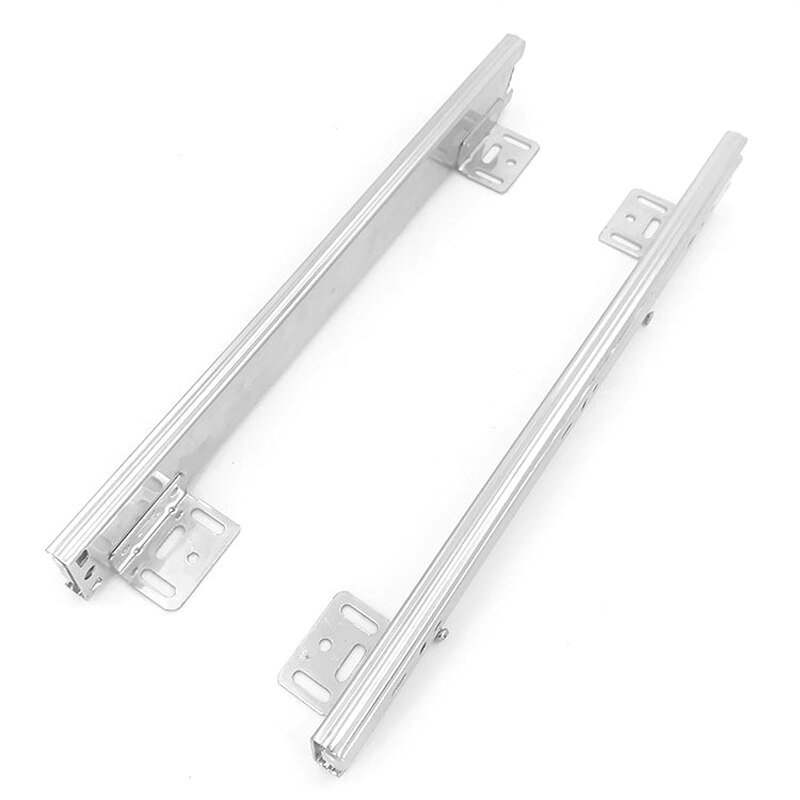 304 Stainless Steel Drawer 2Pcs Soft Close Drawer Slide Rail 14/15 inch Three-Section Full Extendion Ball Bearing Guide