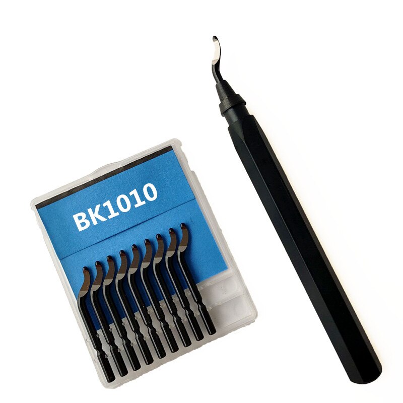10PCSRapid Stahl Dreh Klinge BS1010 BS1018 BK3010 BS1012 Klinge Kunststoff Kupfer Aluminium Ecke Riss Entgraten Trimmen prozess: Marine Blau