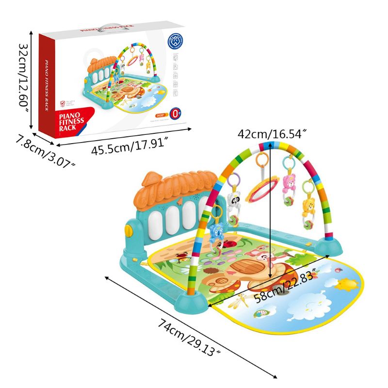 Baby Speelkleed Kids Educatieve Puzzel Tapijt Met Piano Toetsenbord & Leuke Animal Baby Gym Kruipen Activiteit Mat