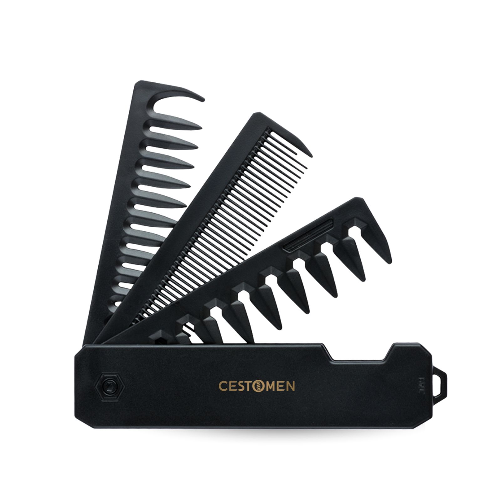 1/2/3 in 1 Pocket Folding Combs Plastic Wide Tooth Oil Head Comb Beard Combing Barber Clipper Comb Salon Hair Styling Tools: PURPLE