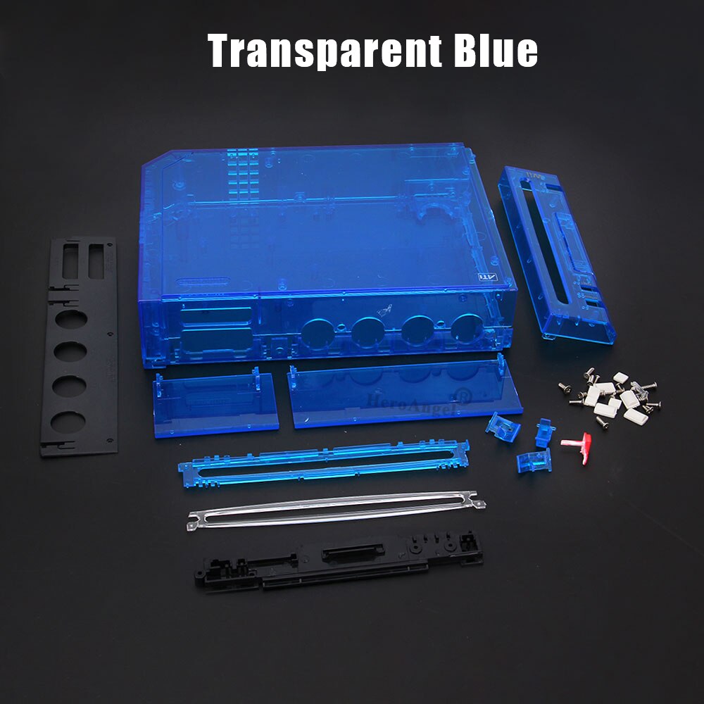 Mit Einzelhandel Verpackung Abdeckung Gehäbenutzen fallen für Wii Nintendo Wii Konsole Ersatz Gehäbenutzen Hülse mit voll Einzelhandel Teile Dropshippin: transparent Blau