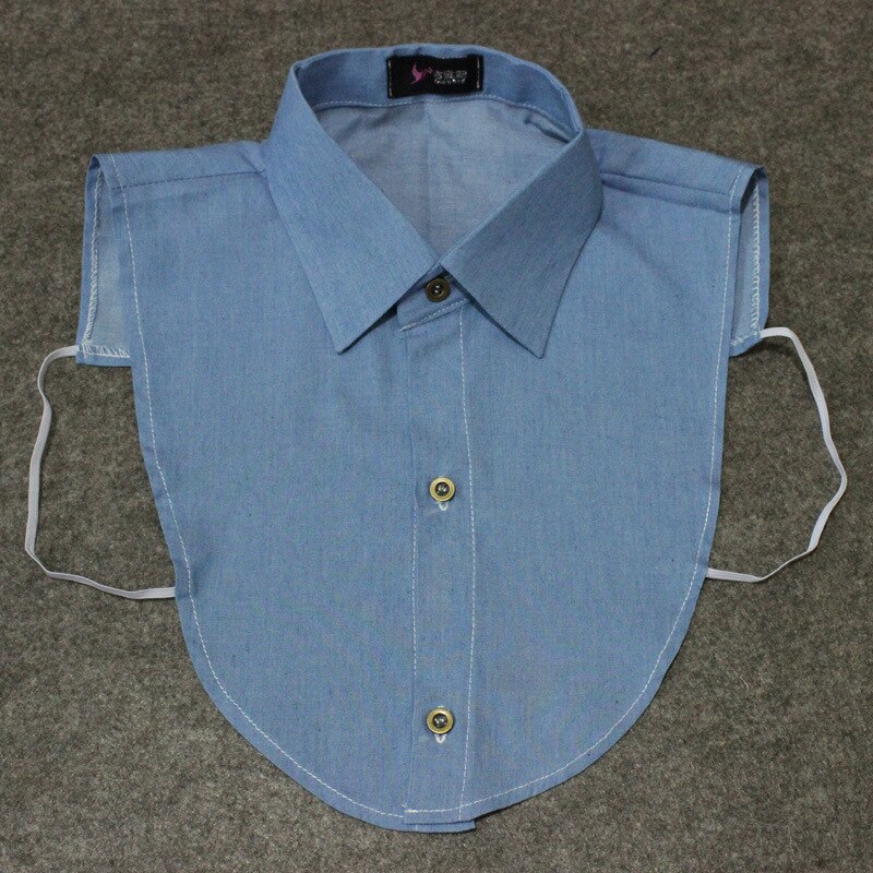 Vrouwen Denim Nep Kraag Blouse Vintage Afneembare Shirt Mens Shirt Valse Kraag Revers Blouse Half Shirt Top Kleding Accessoires: 13