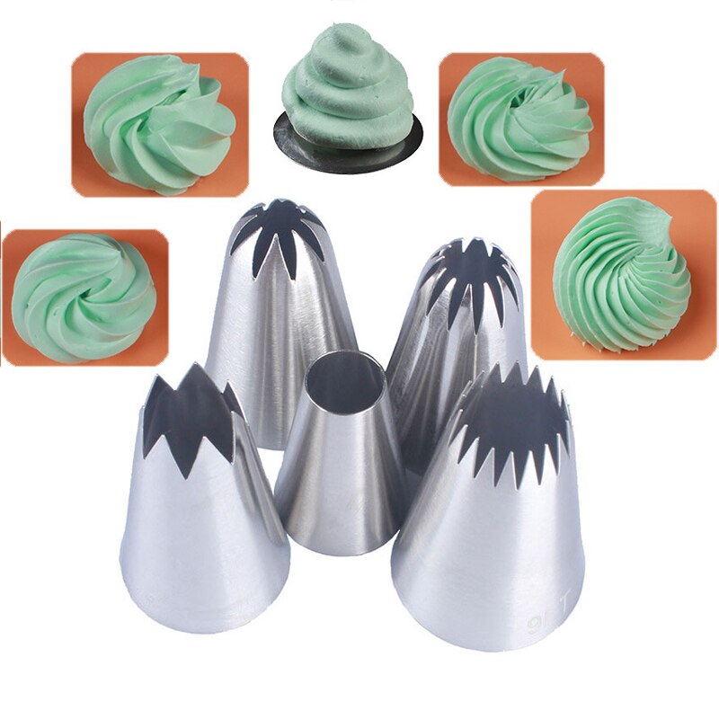 5Pcs Russische Bloem Icing Piping Nozzles Tips Bol Cake Decoratie Gereedschappen Keuken Gebak Cupcake Bakken Gebak Gereedschap