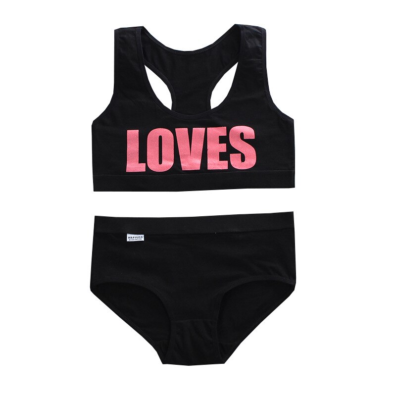 Katoen Meisjes Beha En Panty Sets Tienermeisjes Katoenen Training Beha + Slipje Kids Sport Beha Slipje Ondergoed