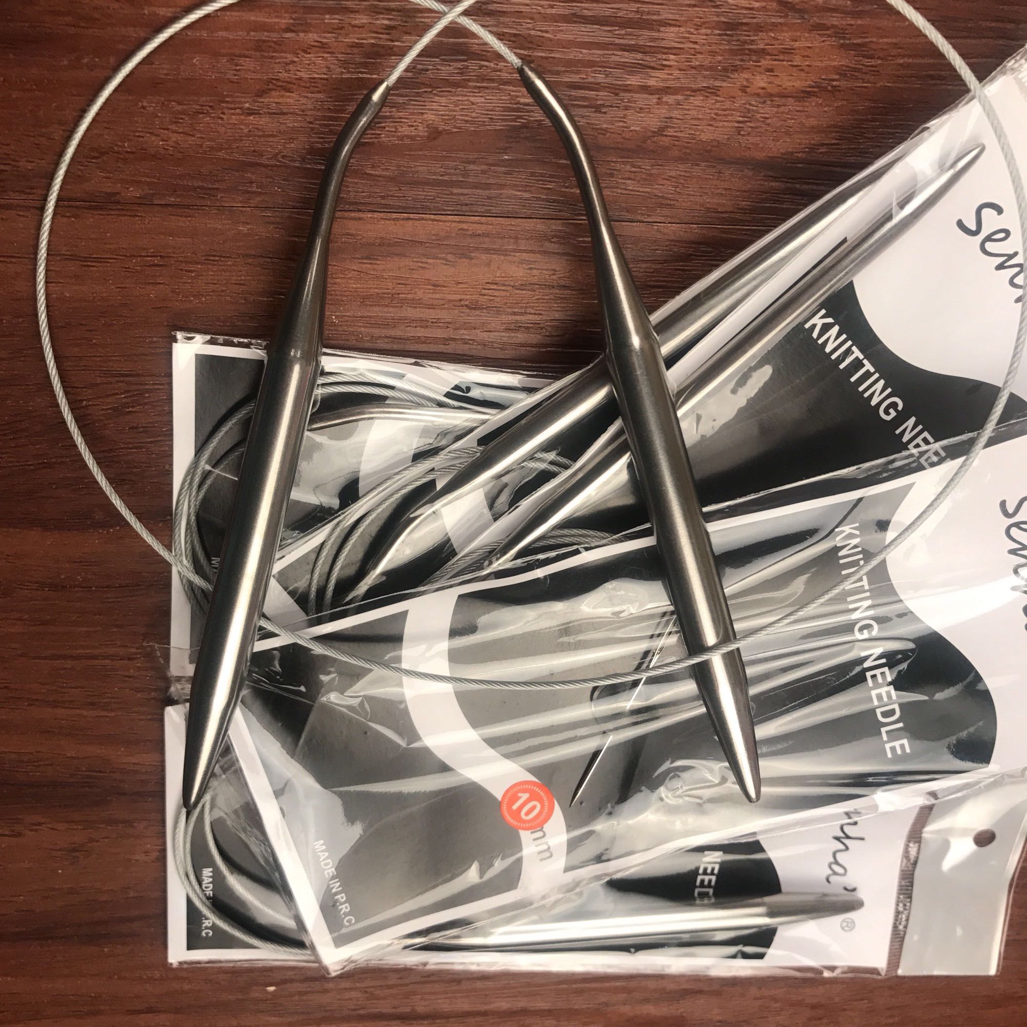 6.0mm-10.0mm Stainless Steel Circular knitting needles set 5PCS/Set 43.65.80.100.120CM knitting needles Crafts