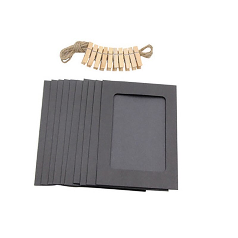 1 Set Happy Baby 1st Birthday Photo Frame Banner for Family First Party Favors Kids Boy Girl Supplies 12 Month Decoration: Hanging Black