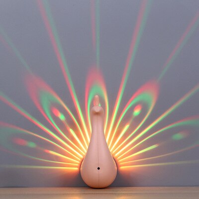 Lámpara de proyección 3D patrón de pavo real lámpara de pared de Control remoto lámpara de luz LED colorida para de lámpara de Festival