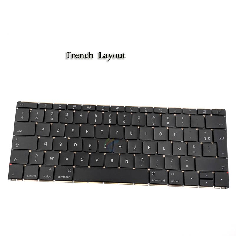 A1534 Russisch/Duits/Spanje/Frankrijk/Korea/Italië/Uk/Us Keyboard Voor Macbook 12 Inch Laptop A1534 Toetsenbord Jaar: French layout