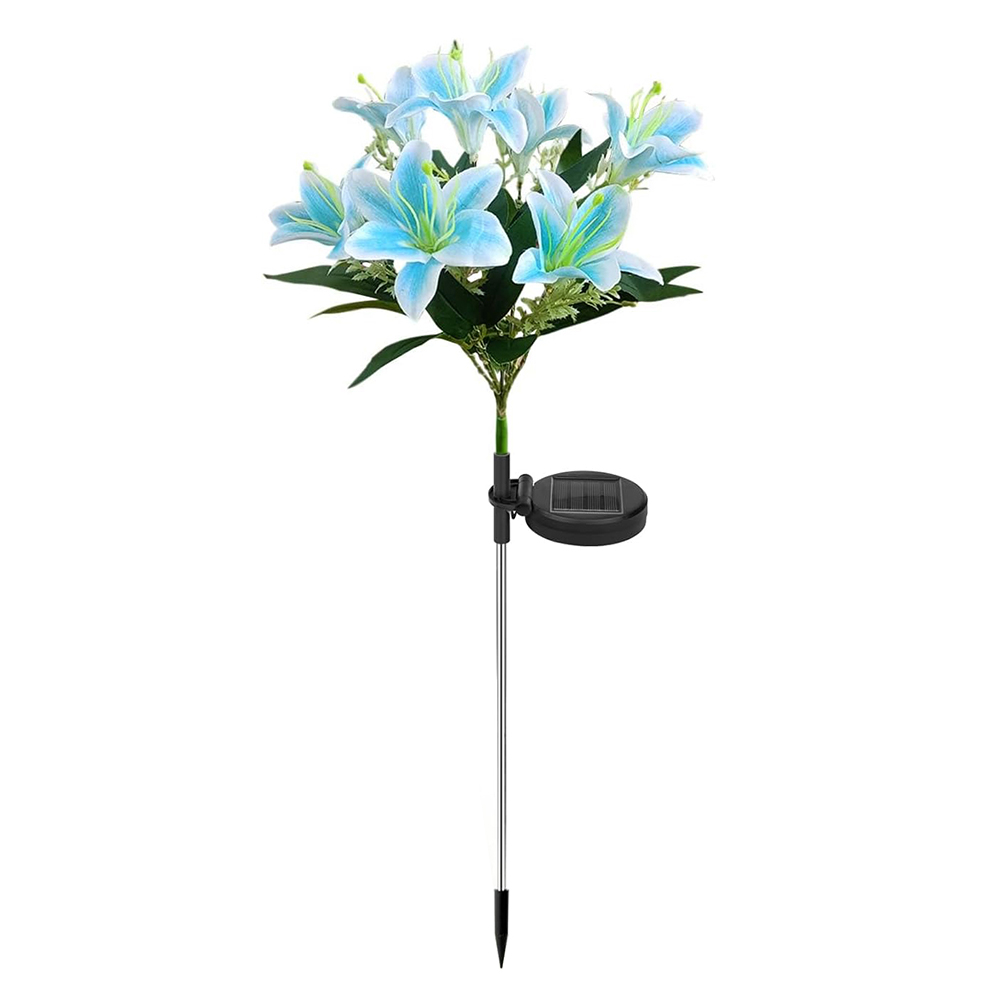 Lily Flower Solar Outdoor Light Ip65 Waterproof Solar Powered for Garden Pathway Landscape Lights Courtyard Yard Decoration: ROSE