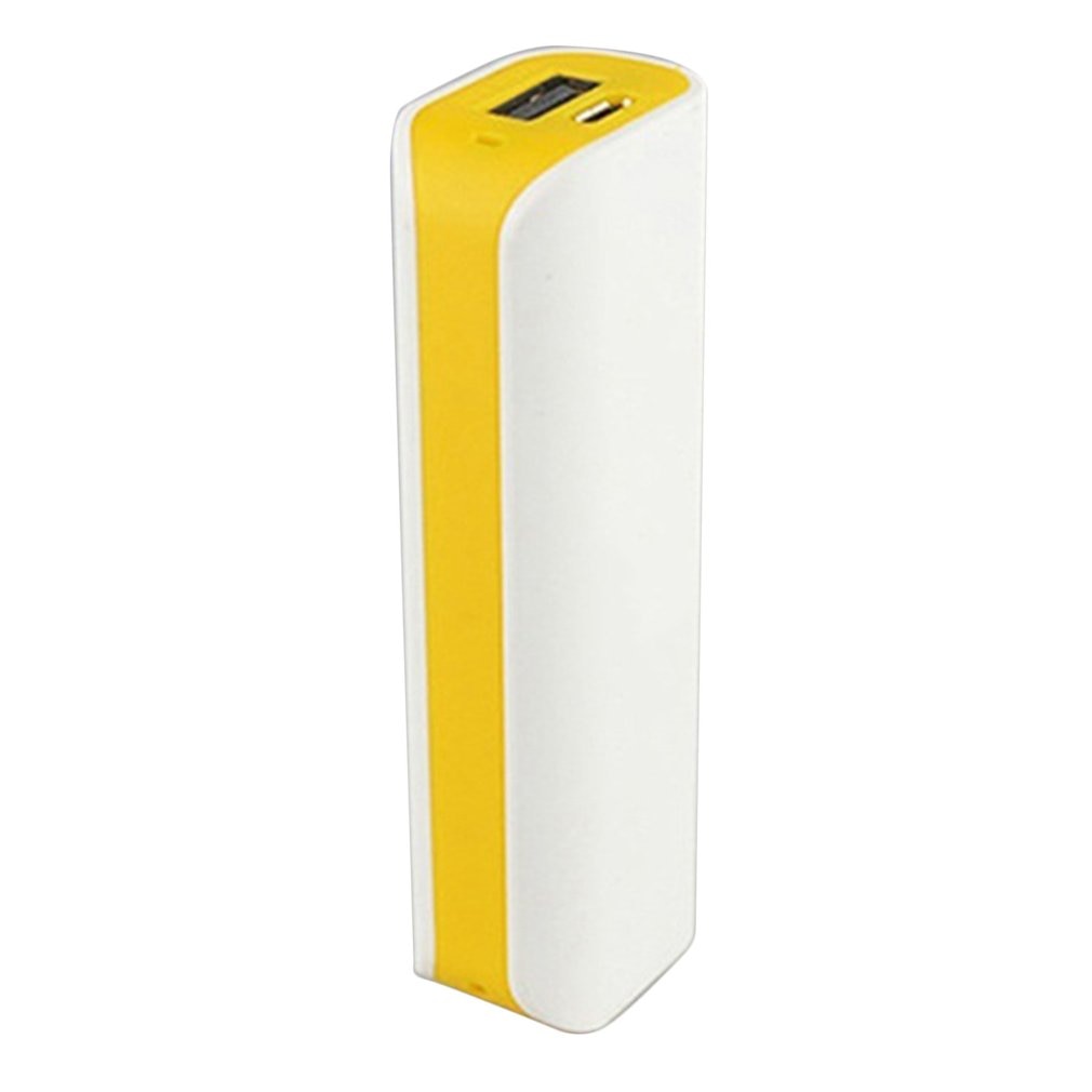 Power Bank Case powerbank box USB Ports Power Bank Shell PCB Charger Case DIY Kits Powered By 2600mAh 18650 Battery Yellow