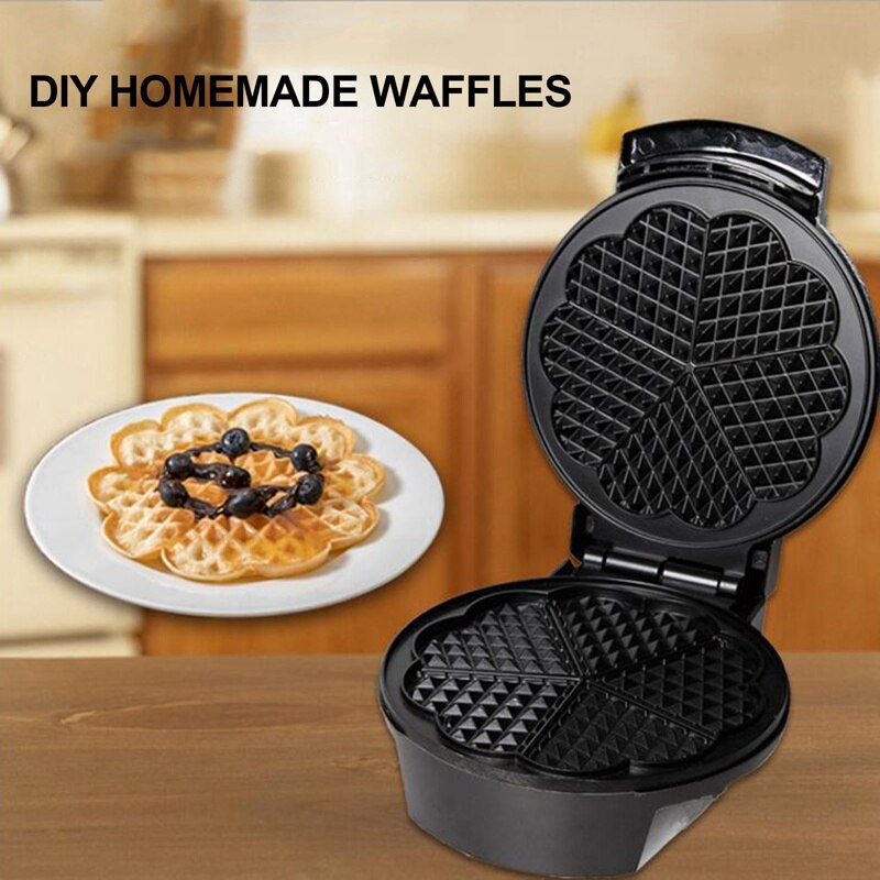 Household Double-sided Waffle Maker Muffin Cake Automatic Baking Machine Kitchen DIY Plum-shape Bread Muffin Plate Mold