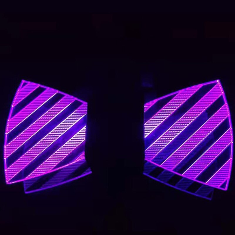 Kreative Bunte LED Leucht Acryl Fliege Farbe Ändern Blinkende Krawatte Halloween Cosplay Kostüm Requisiten