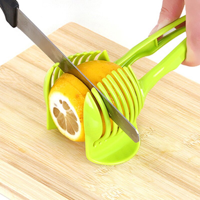 Plastic Potato Slicer Tomato Cutter Tool Shreadders Fruit Lemon Cutting Holder Slice Assistant Cooking Tools Kitchen Accessories