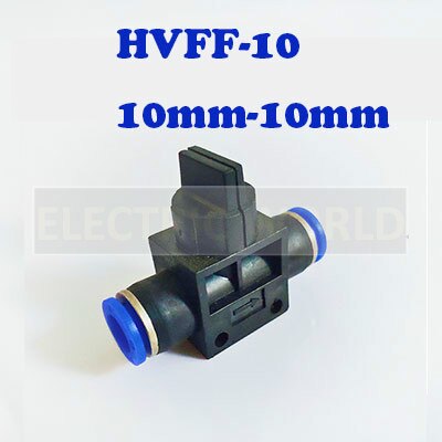Air Pneumatic Hand Valve Fitting 10mm 8mm 6mm 12mm OD Hose Pipe Tube Push Into Connect T-joint 2-Way Flow Limiting Speed Control: HVFF-10