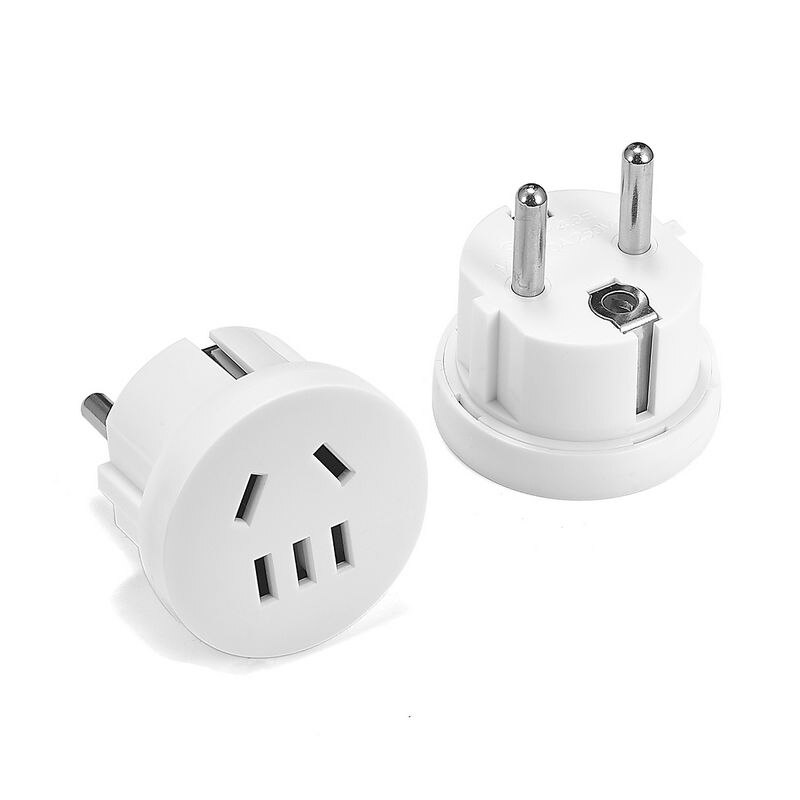 5pcs EU Travel Adapter - AU/US to EU Plug Converter - 250V 10A Wall Charger: White