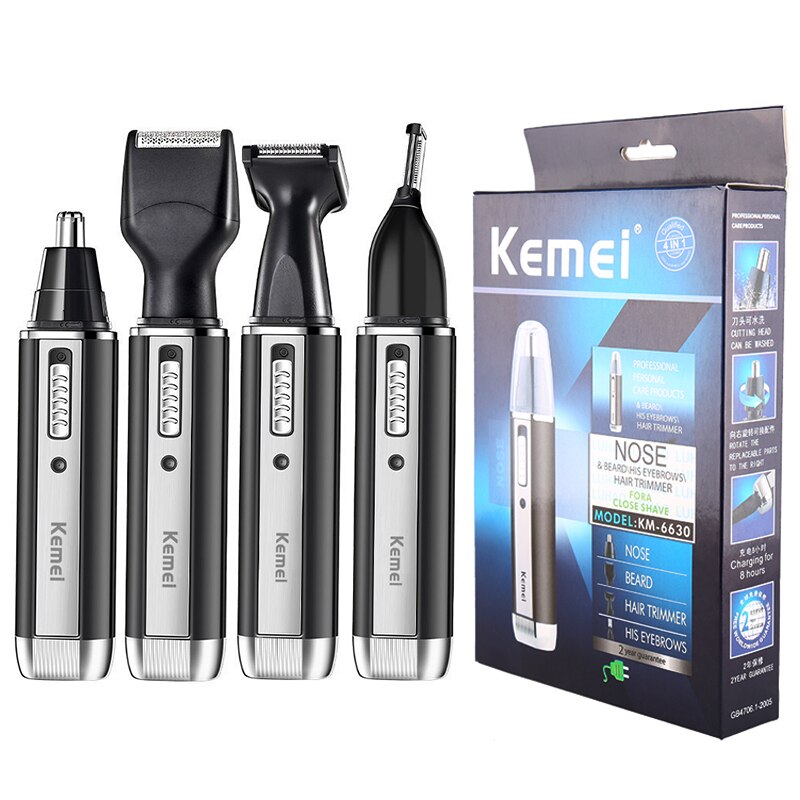Kemei nose trimmer 4-in-1 hair clipper safe face care for nose hair trimmer electric razor men&#39;s care shaver 5: km-6630