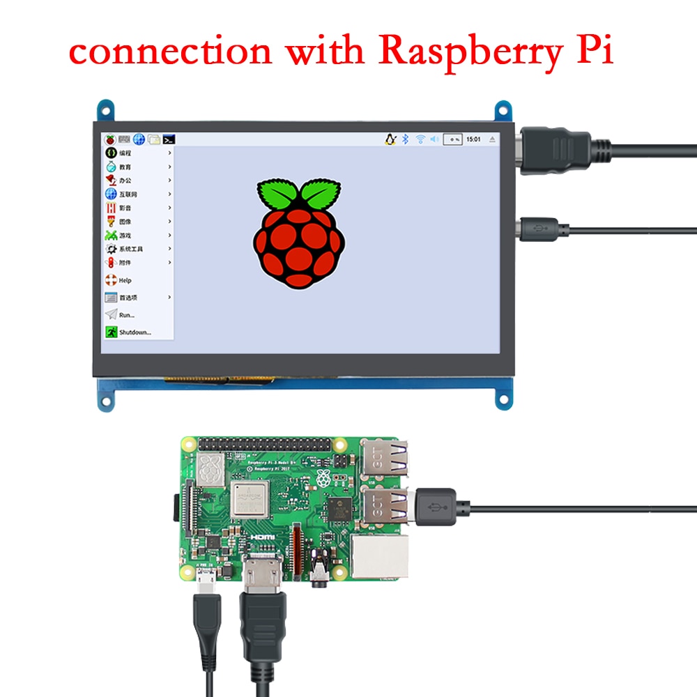 Raspberry Pi 7 zoll Touch Screen 1024*600 TFT HDMI Display LCD Acryl Halterung für Raspberry Pi 4 3 modell B 4B 3B 3 B + Plus