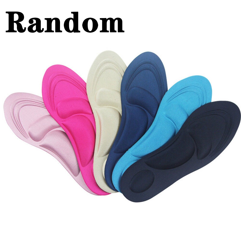 1 paire de semelles orthopédiques 4D pour hommes et femmes, semelles intérieures en éponge, chaussures de Sport confortables, absorbe les chocs, talon en Gel, couleur aléatoire: 40-45yards (Male)