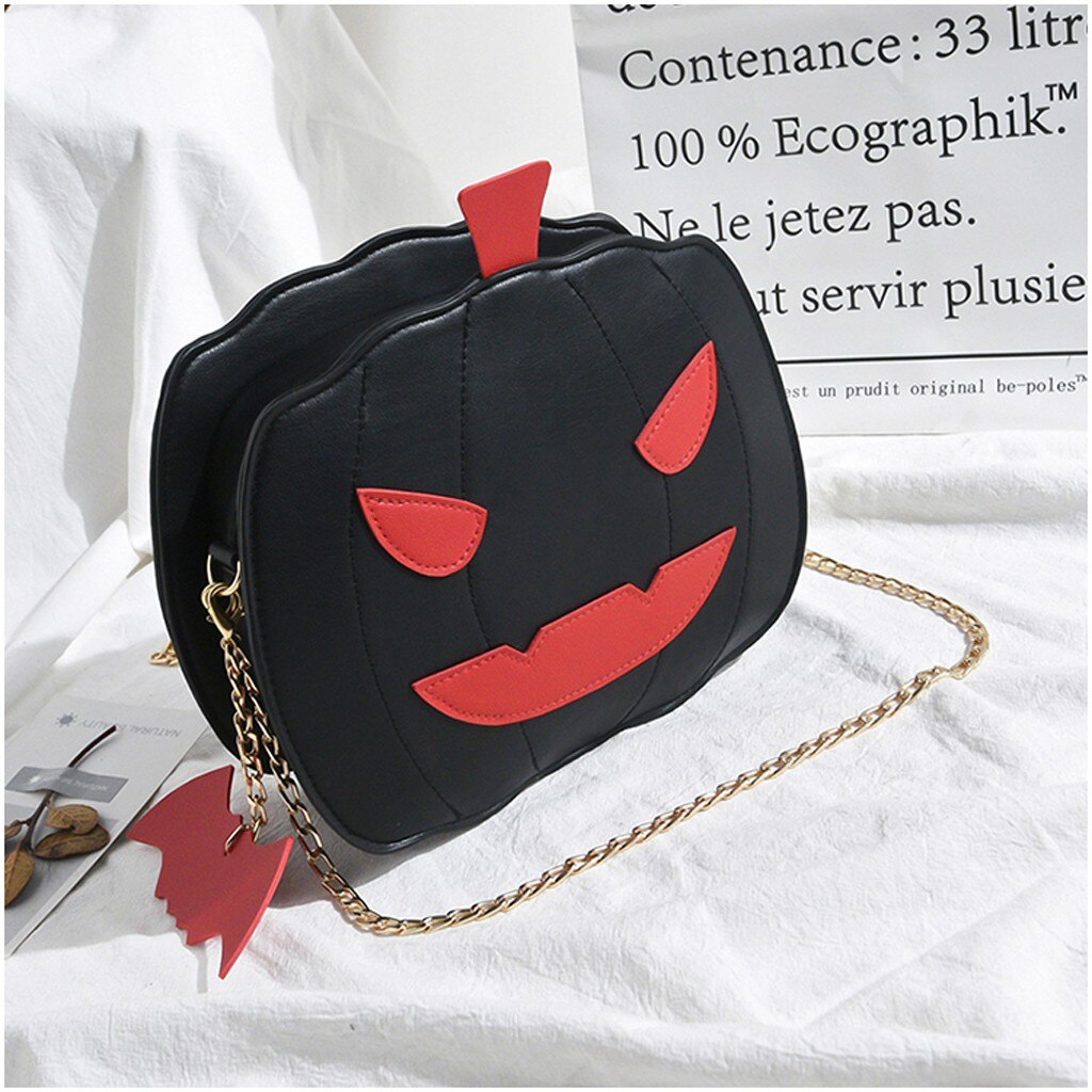 Chic Stijl Zakken Voor Vrouw Dame Pompoen Lamp Halloween Schoudertassen Ins Bag Pasen Selling Crossbody Tassen: Black