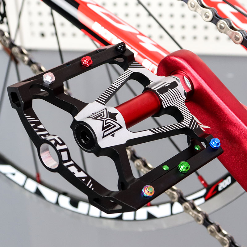 MUQZI 10pcs MTB Pedal Bolts M4 Pedal Screws Stainless steel Aluminum Alloy Titanium alloy Anti-skid Pedal Pin Bike Parts