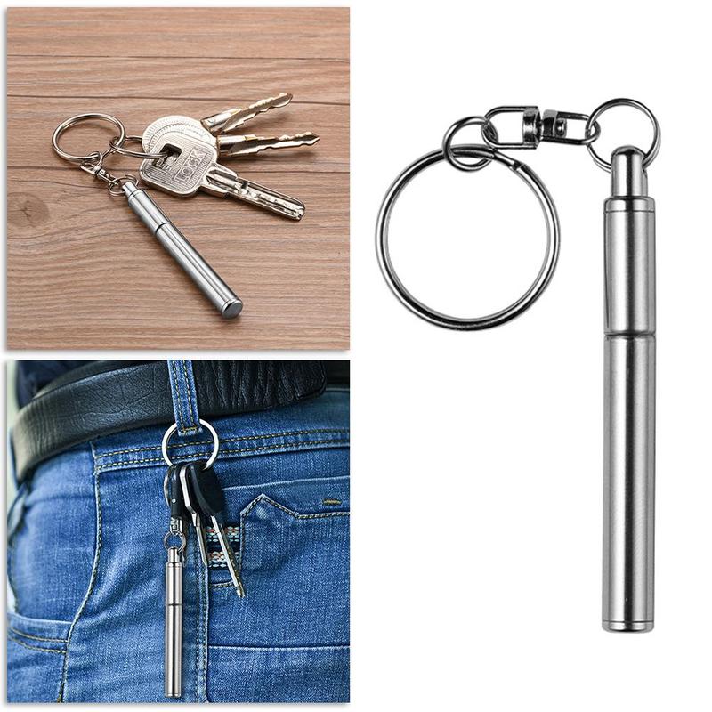 Mini Metal Sleutelhanger Pen Roestvrij Staal Intrekbaar - Promotionele Pen