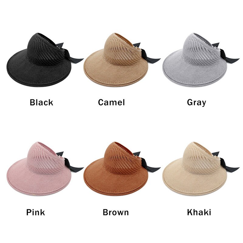 Sombreros de Sol para mujer, sombrero de paja plegable con lazo clásico, de ala grande, informal, para playa al aire libre, protección UV, para verano