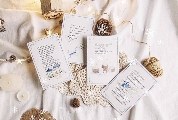 30Sheets/Pack Merry Christmas A Poem of Praise Postcard /Greeting Card/wish Card Stationery for Student