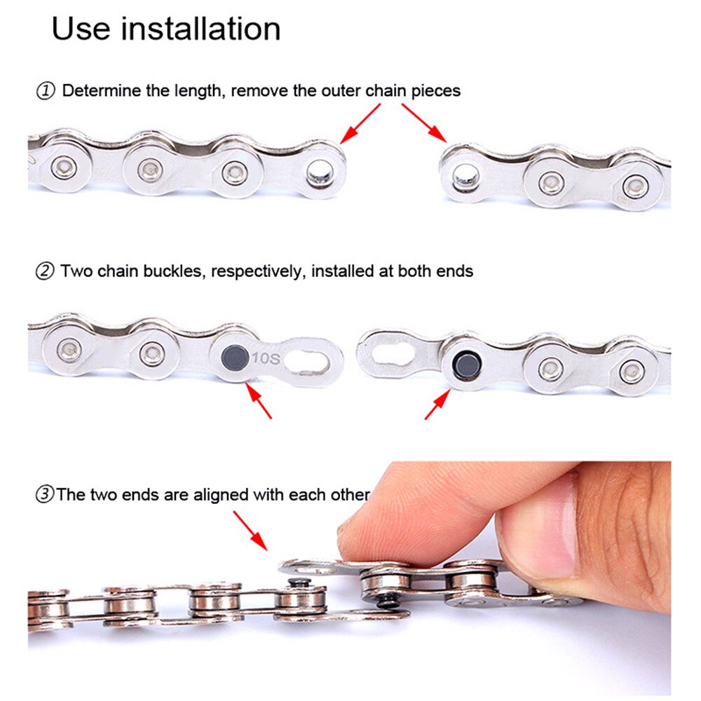 1 Pair Bicycle Speed Connector Chain Lock Set Quick Master Link Bike Joint MTB Magic Buttons Speed Bike Chain Joint Accessories