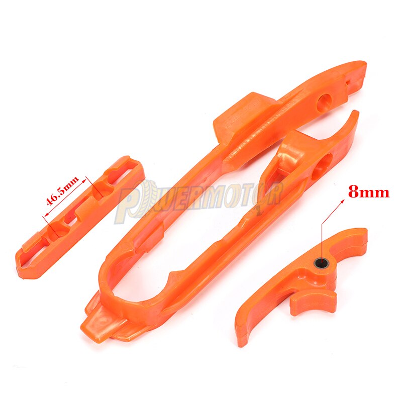 Orange Chain Slider Sliding Swingarm Guide With Brake Hose Clamp For KTM SX SXF SMR XC XCF 125 150 200 250 350 450 525