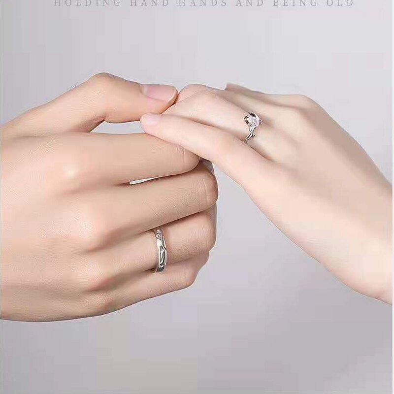 Anelli di cristallo alla moda in corno di alce per donna uomo amante coppia anelli Set amicizia fidanzamento matrimonio anelli aperti 2021 gioielli