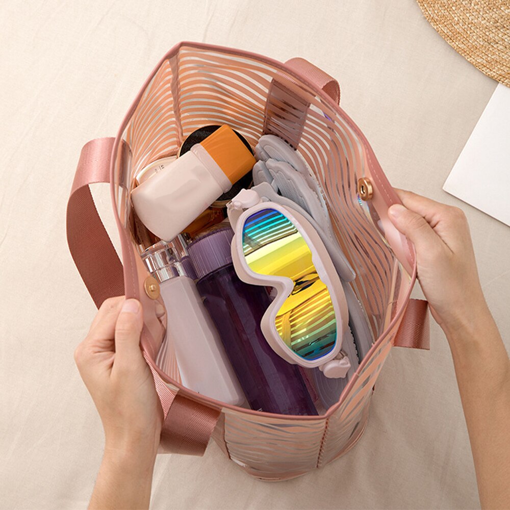 Sommer gennemsigtig pvc svømning kosmetisk taske outdoorbeach rejsearrangør klatring make up håndtaskexa 243d