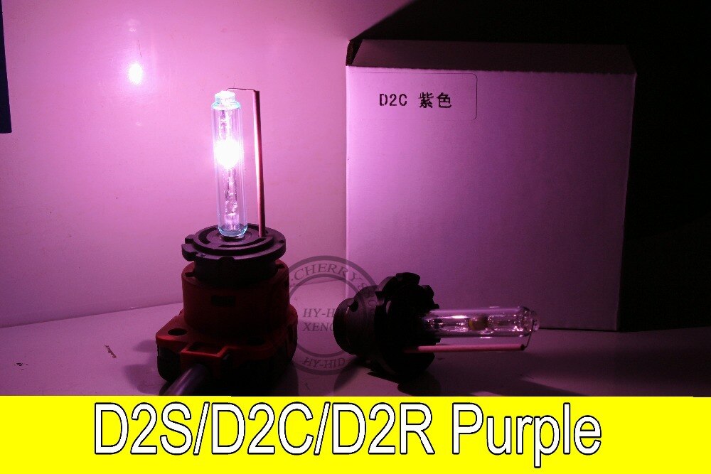 2 Stuks D2S/D2C/D2R Hid Xenon Replacement Light Bulb Lamp Autokoplamp Lighting 35W paars