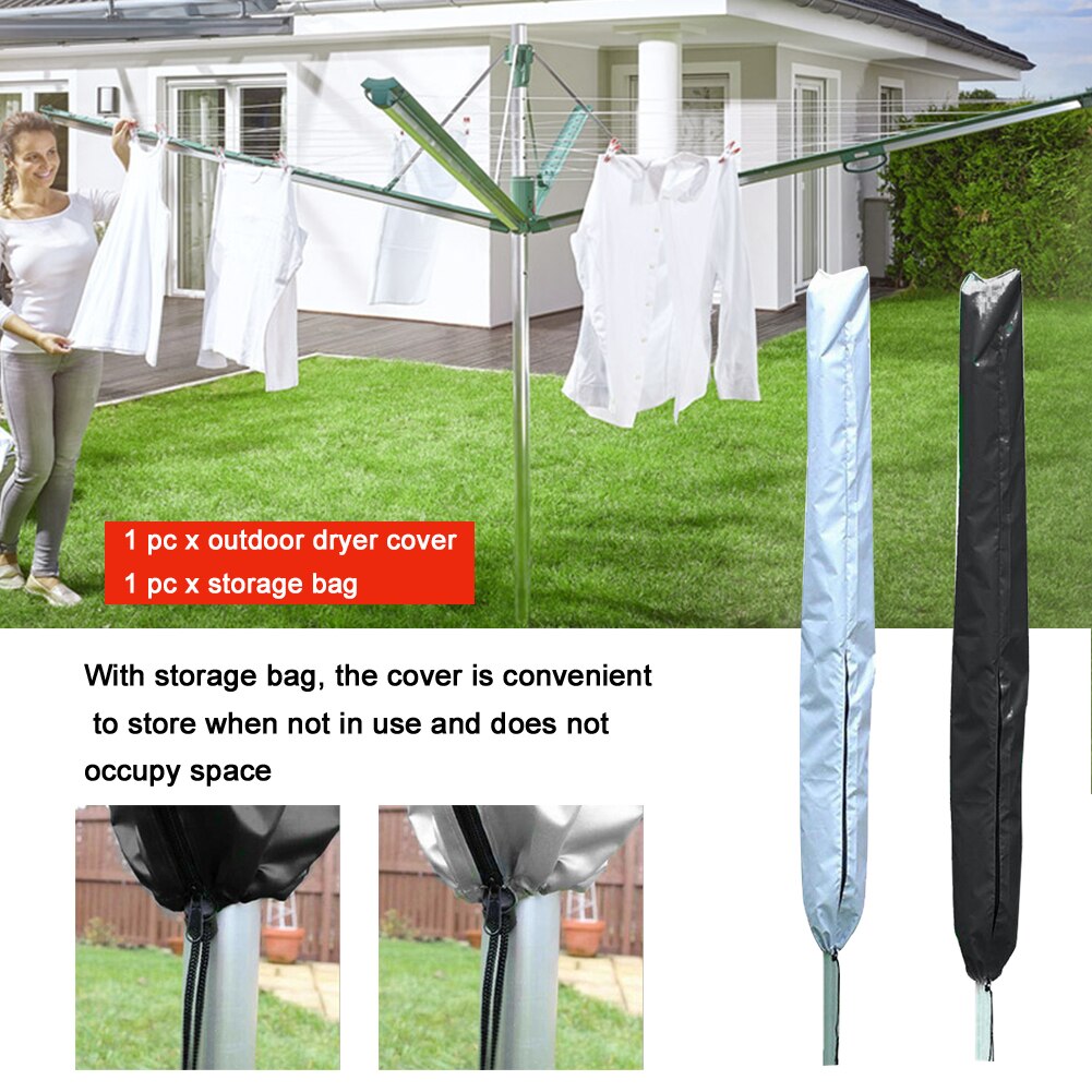 Cubierta protectora de rejilla de secado de paraguas para exteriores, secadora de ropa de agua 210D Oxford con revestimiento de tela para patio de jardín 66.14x11.81 pulgadas