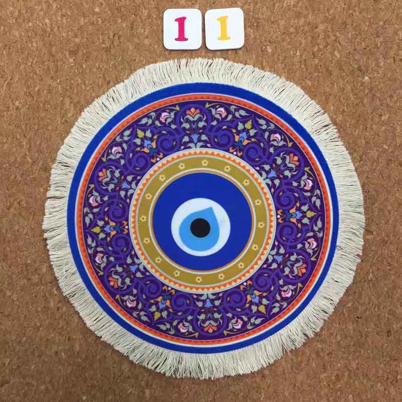 Mouse Pad Small Cute Persian Carpet Laptop Keyboard Disk Mouse Pad White Tassel Rubber Table Mat Doll Carpet Gaming Desk: Round 11
