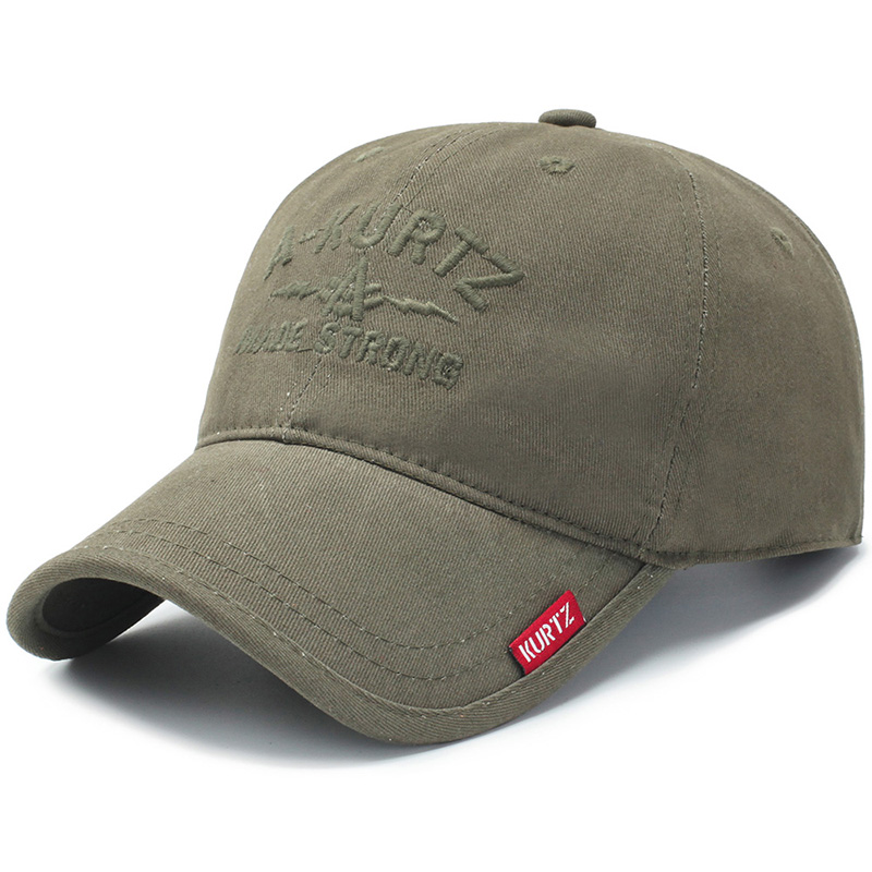 Unisex herre dame baseball cap justerbar snapback afslappet ren farve sport hip-hop sol hat: Militærgrøn