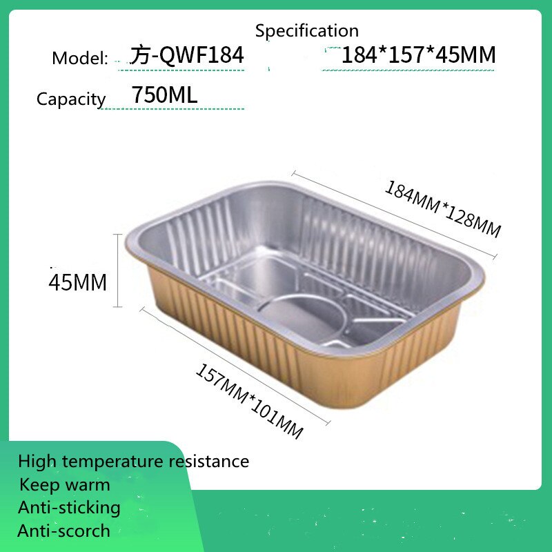 Aluminum Foil Sealed Tin Paper Box Thermal Insulation Disposable Grilled Fish Takeaway Packaging Box Baking lunch box