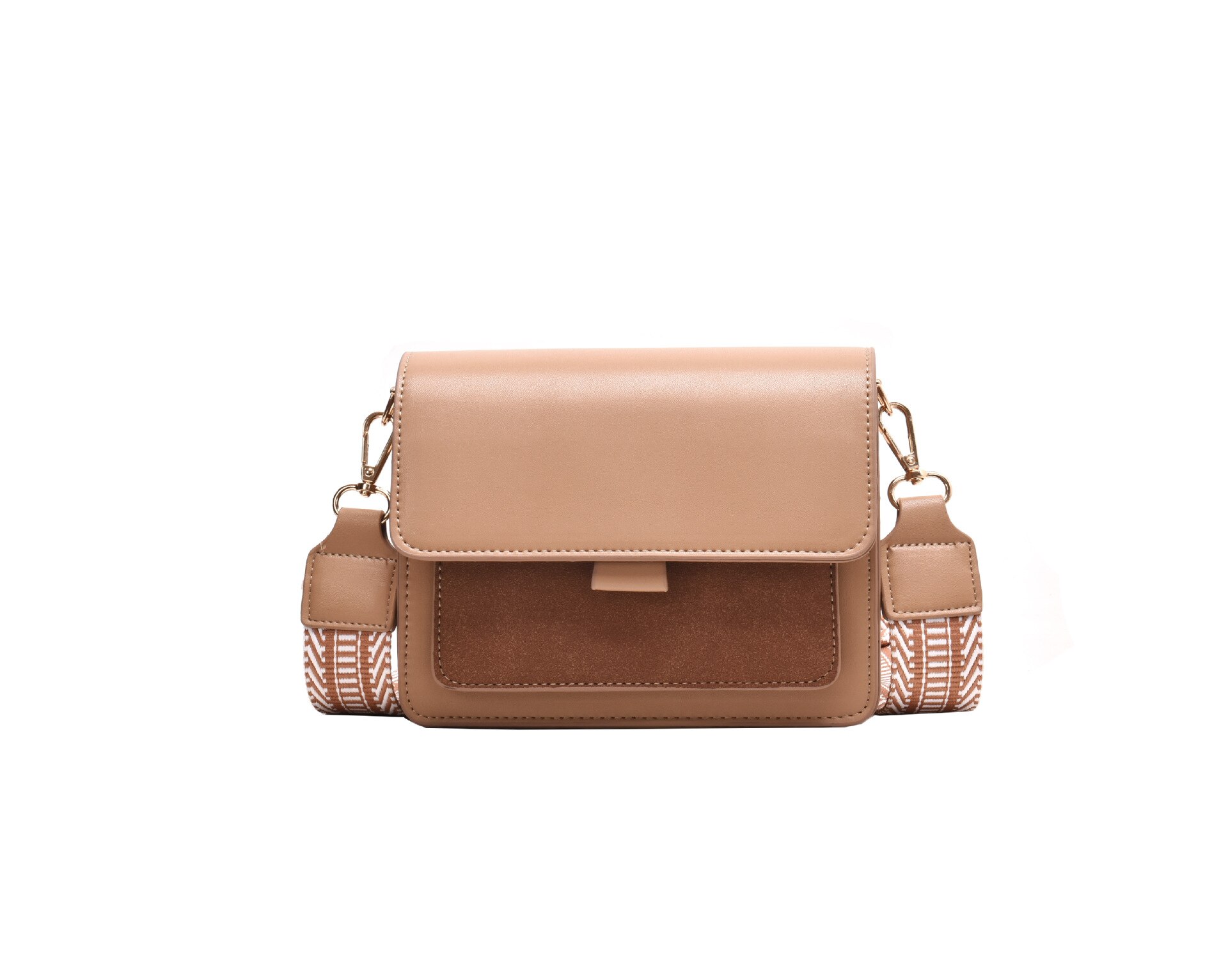 Sacchetto di Spalla di Cuoio DELL'UNITÀ di elaborazione delle donne Cinghia Larga Piccolo Lembo di Borsa Con Tracolla Delle Signore Della Borsa di Alta Qualità Delle Donne Messenger Bag Borsa Femminile: Cachi