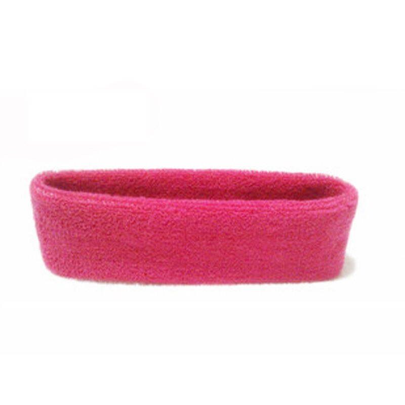 Katoen Sport Hoofdband Zweetband Voor Mannen Vrouwen Unisex Yoga Haarband Gym Stretch Head Bands Sterke Elastische Fitness Basketbal Band: Rose red