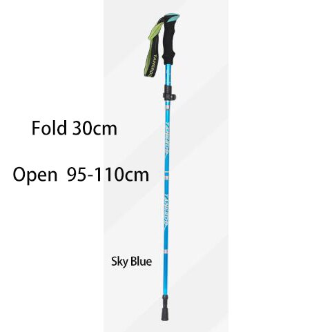A Pair Fold Walking Stick For Outdoor Camping Trekking Telescopic Baton Nordic Walking Poles For A Hike Trekking Poles: SkyBlue 30cm