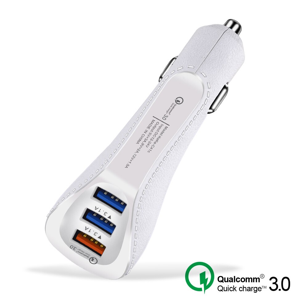 Triple Usb-poort Auto-oplader QC3.0 Fast Charger 3.1A Type C Android Smartphone Tablet Lader Veiligheid Adapter Opladen: 02