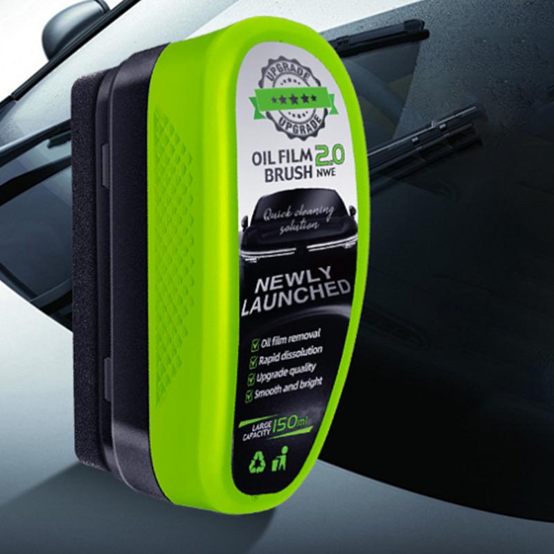 Limpador de vidro para carros, 150ml, removedor de filme de óleo, esponja de vidro automotivo, escova de limpeza, limpador de vidro de janela, manutenção de carro