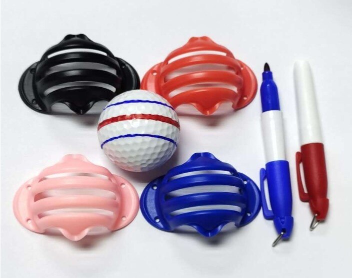 1PC Golf Ball Alignment Line Marker Marks Template Draw Mark Positioning Ball Clip Template Alignment Putting Putt Linear: 1pc with pan