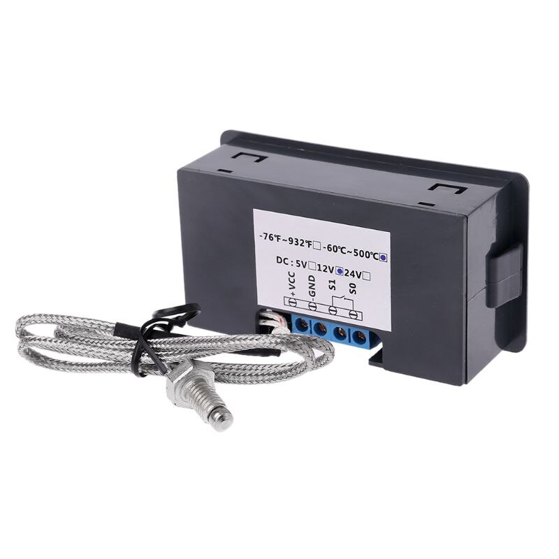 Digital temperaturregulator  -60 ~ 500 ℃ k-type  m6 sonde termoelement sensor integreret termostat