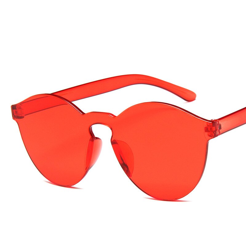Classic trend vrouwen zonnebril kleurrijke dunne comfortabele bril mooie Jelly kleur mode populaire multicolor Lichtgewicht: Rood