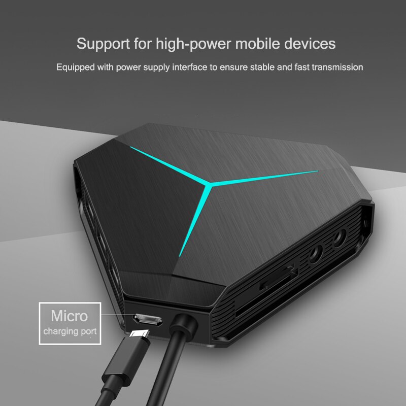 6 Port USB Hub 1m Cable Splitter With TF SD Card Reader Mic AUX Cool Light Charging USB 2.0 Hab for Compter USB Combo