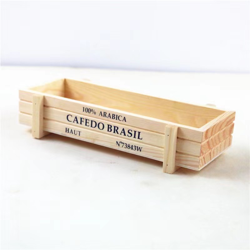 Maceta colorida, caja de madera Retro creativa, macetas, soporte para flores, cajas de troncos para comestibles, decoración de plantas suculentas, macetas: Blanco