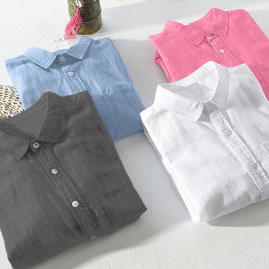 Mannen Shirts Katoen En Linnen Lange Mouwen Zomer Solid Comfortabele Zuiver Linnen Casual Losse Shirts Plus size