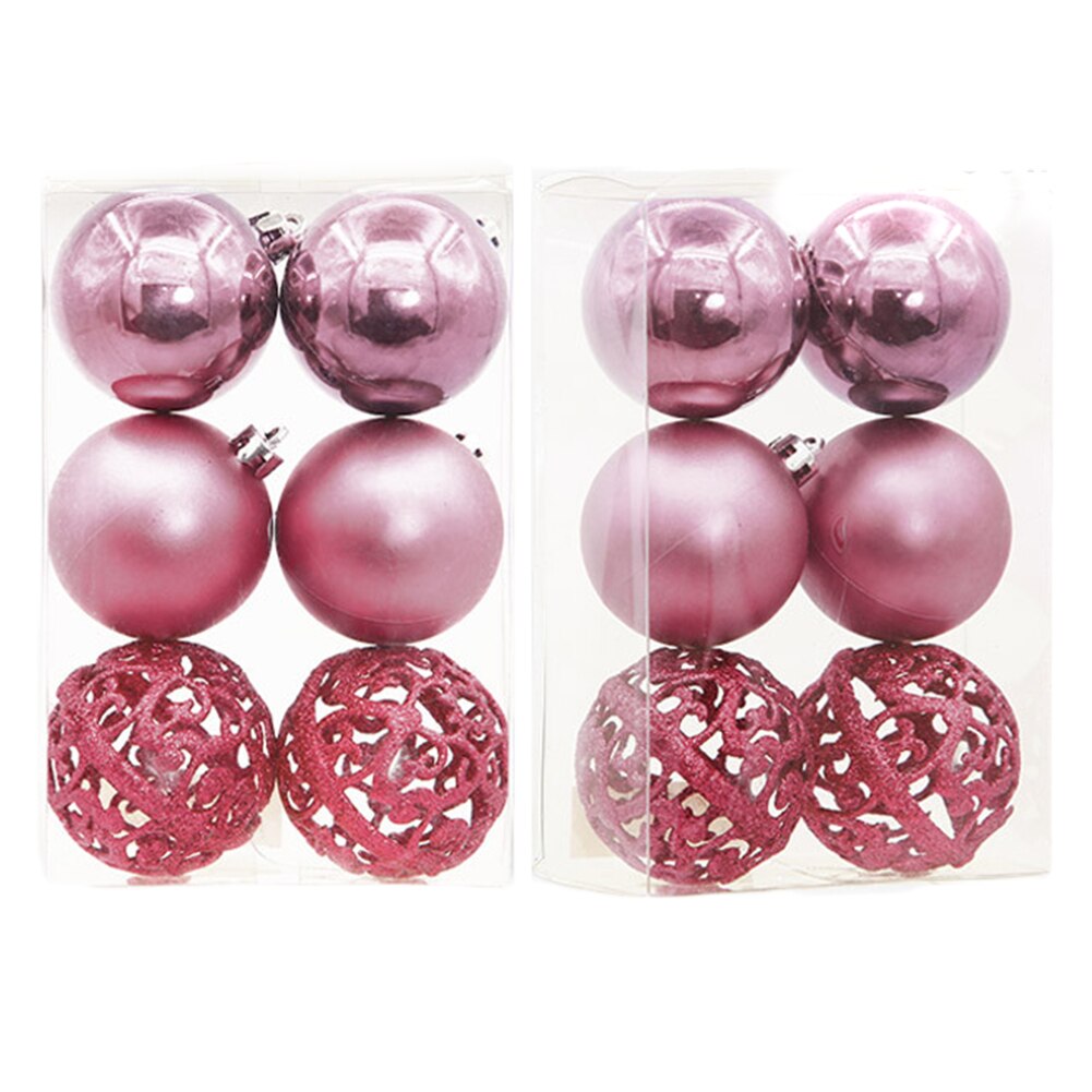 6 stuks onbreekbare kerstbaldecoratie balfeest thuis kerstboomversiering: Koraal